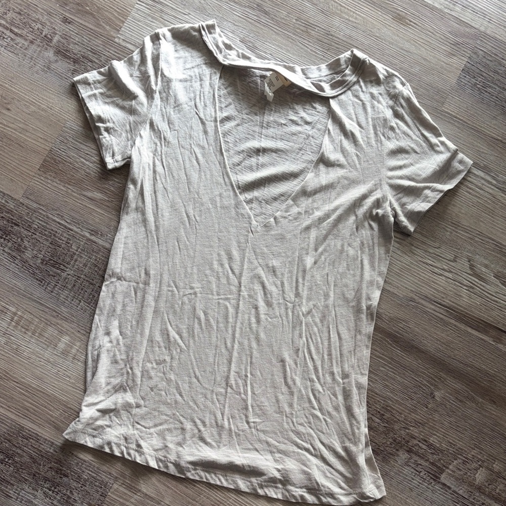 Women's grey Open V Cut Top